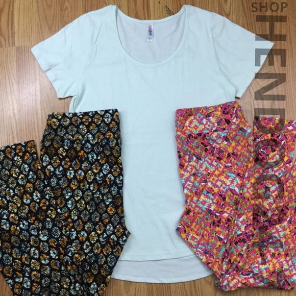 LuLaRoe Pants - (2) TALL & CURVY LEGGINGS & (1) CLASSIC T IN TEAL